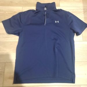 Under Armour Men's M UA Tech Polo Golf Short Sleeve Shirt Navy Blue
